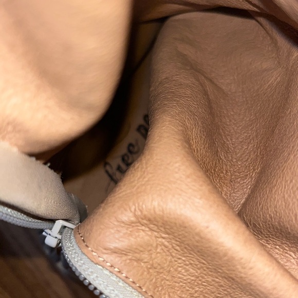 New Free People Emma Natural Leather ruched Platform Combat Boots size 40 or 10 - Picture 15 of 16